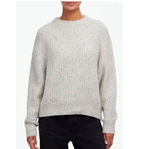 North Country Fisherman Sweater | Chunky Knit Grey Pullover | Size M